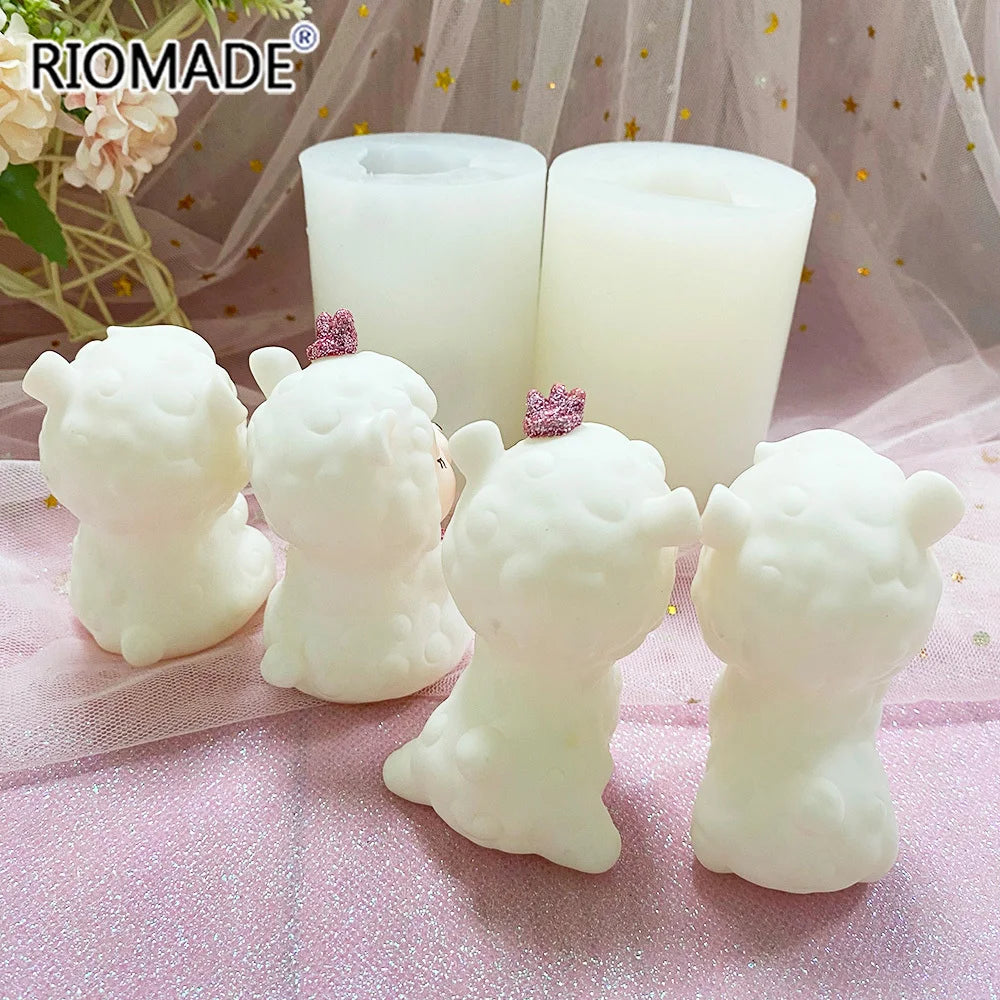 Cartoon Sheep Silicone Candle Mold Decorations