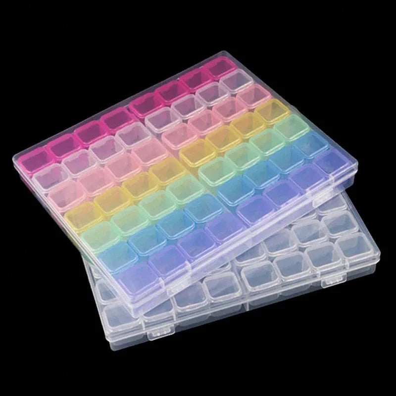 1PC 28/56 Girds Clear Storage Box Square Compartment Organizers