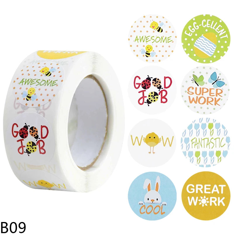 500pcs/Roll 2.5cm Thank You Stickers