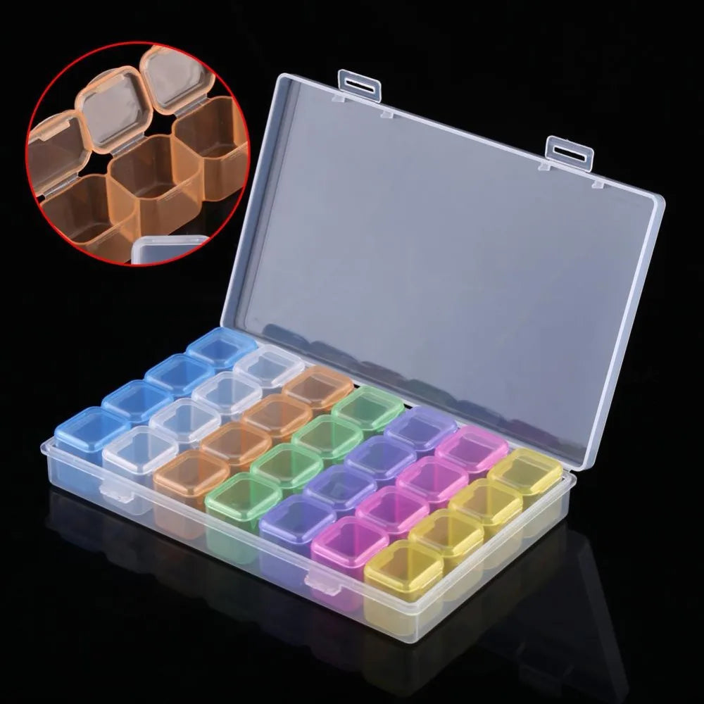1PC 28/56 Girds Clear Storage Box Square Compartment Organizers