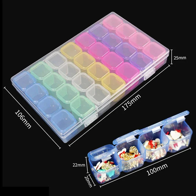 1PC 28/56 Girds Clear Storage Box Square Compartment Organizers
