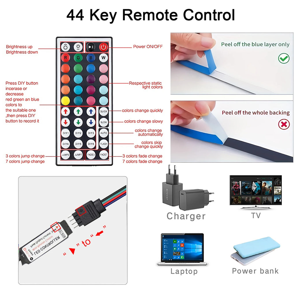 Led Strip Lights with 44 Key Remote Controll