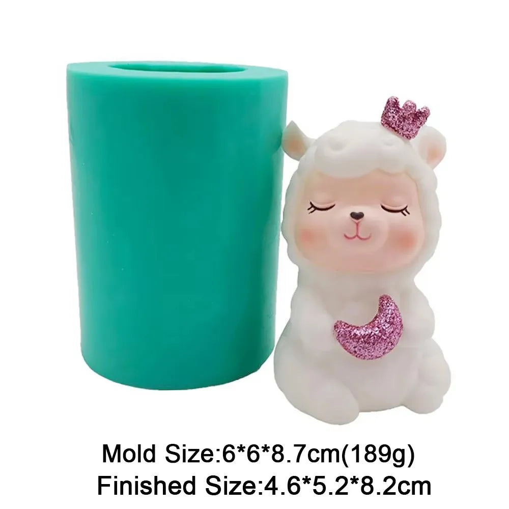 Cartoon Sheep Silicone Candle Mold Decorations