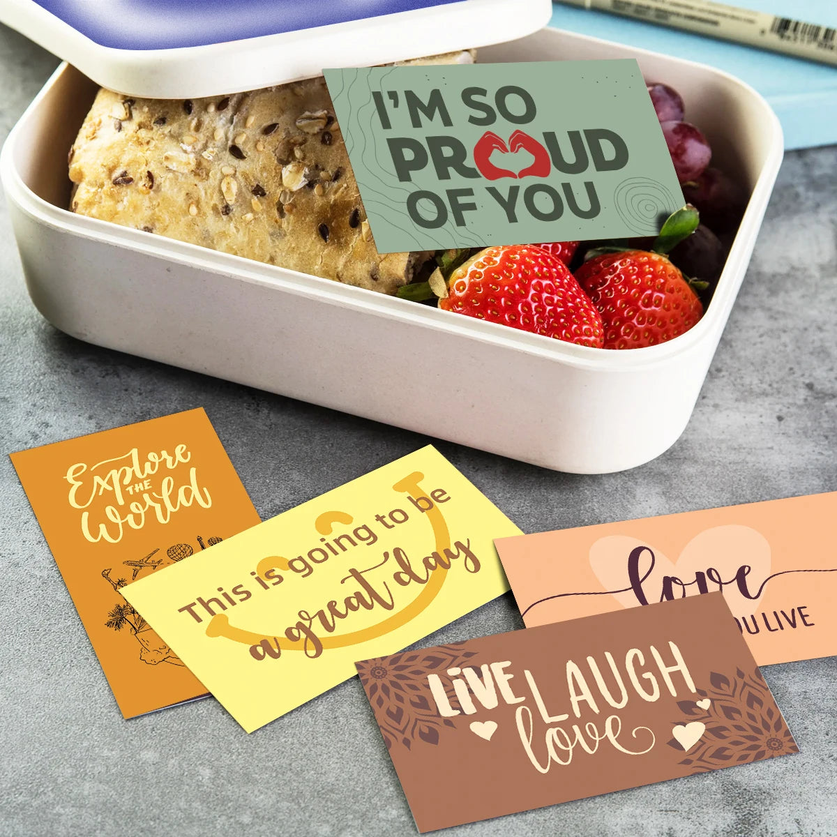 60pcs Uplifting Motivational Quote Cards