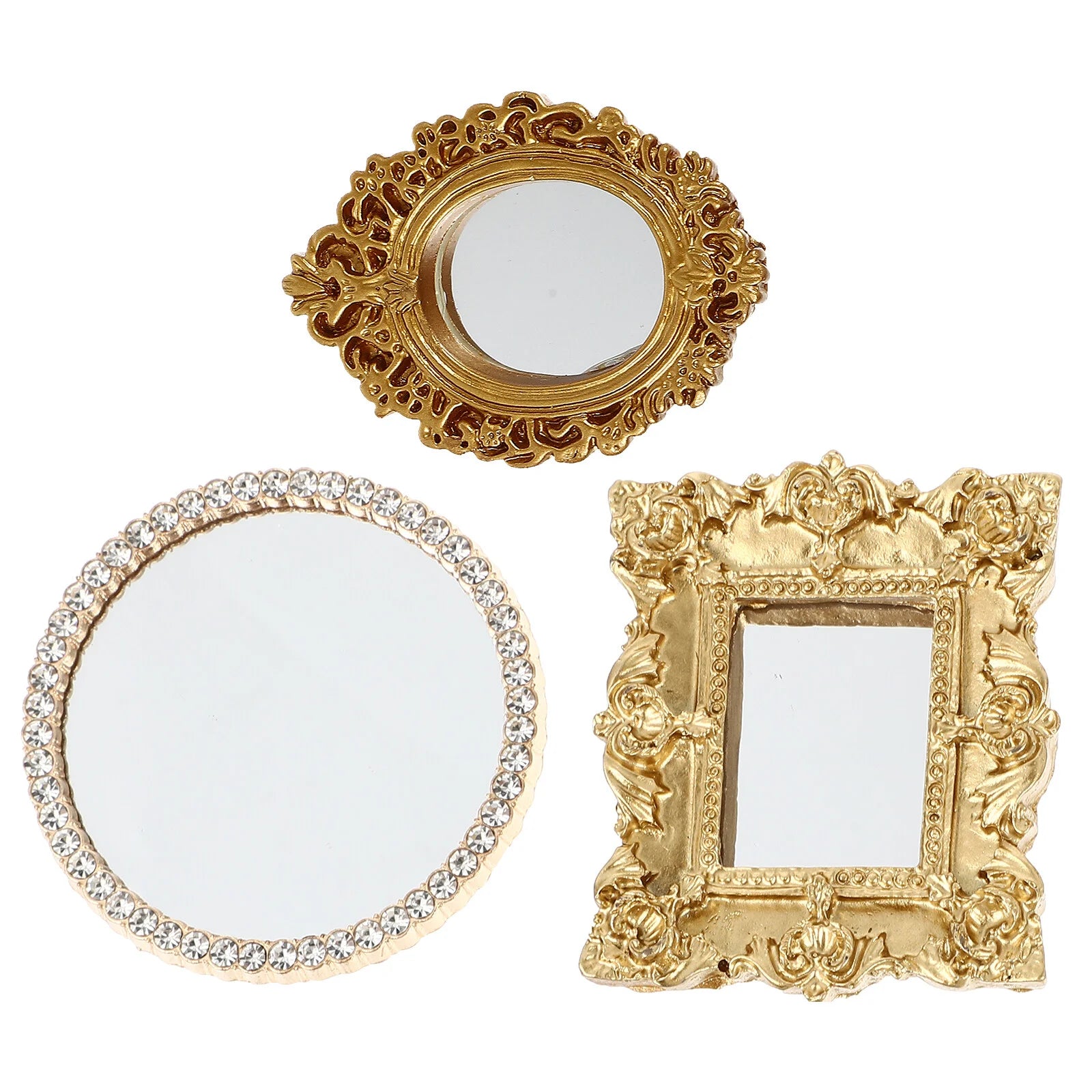 3Pcs Mini Vintage Mirror