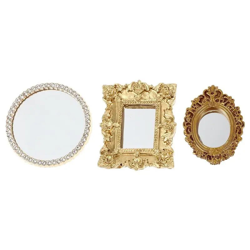 3Pcs Mini Vintage Mirror
